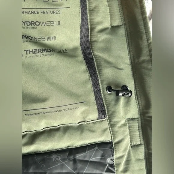 Spyder Women's Olive Hooded Puffer Coat - Picture 14 of 16